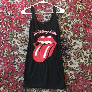 Rolling Stones Black Tank Mini Dress Sz XS